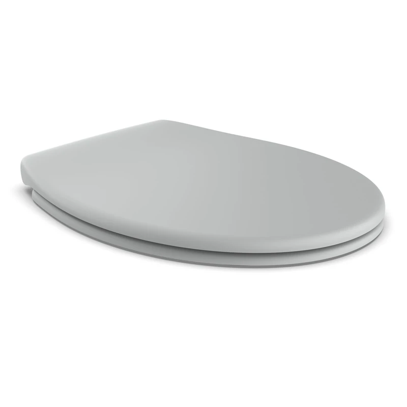 TATAY Toilet Seat Soft Close Universal | Quick Release | Fits Oval Toilets | Durable & Recycled Material | Antibacterial | O-Shape – 37 x 44.5 cm – Golf Model – Stone Grey