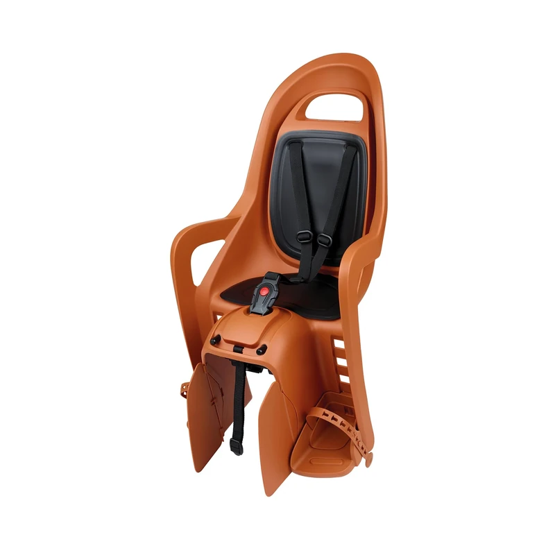Rear Bicycle Seat Polisport Groovy MIK-HD for racks with MIK-HD engraving, quick tool-free mounting, refreshed design with reflector for children up to 22kg, Color Caramel Brown