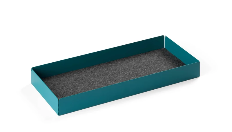 Durable Felt Lined Metal Drawer for Monitor Riser Stand - to Be Used Monitor Stand - 47 x 22 cm - Silent Opening - Dark Green