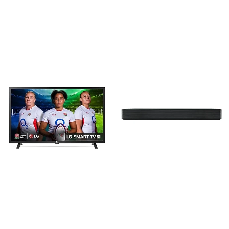 LG 32LQ630B6LA (2022) 32-Inch HD HDR Smart TV bundle with SQM1 Bluetooth All-In-One Soundbar 2.0 Channel