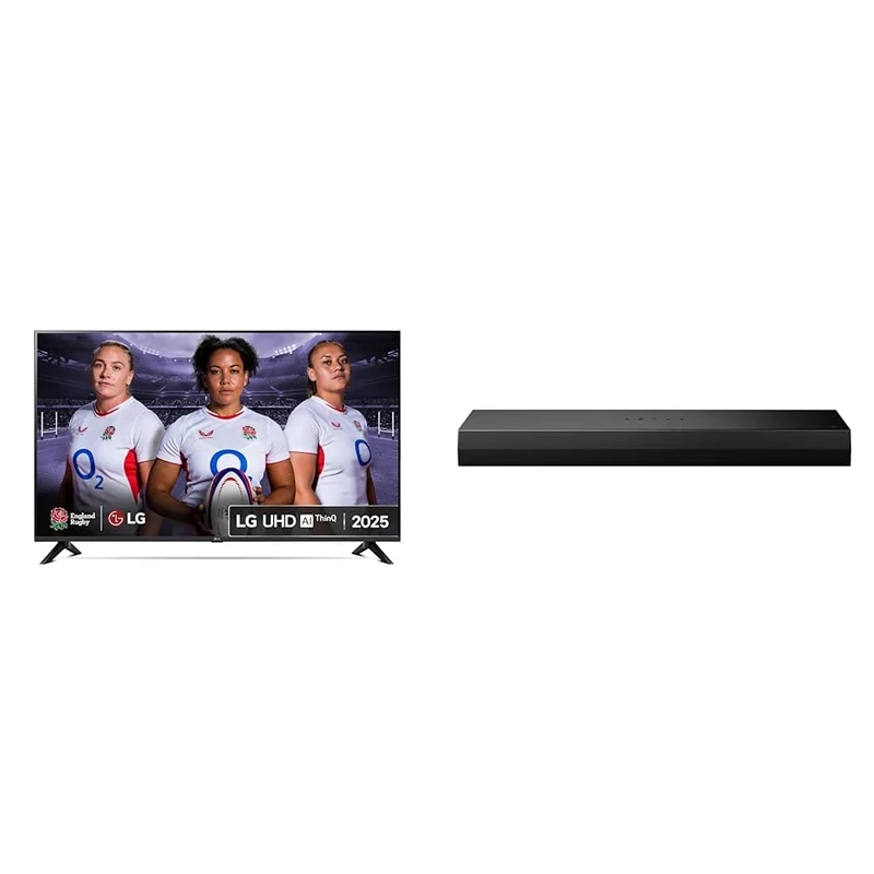 LG 65UA73006LA (2025) 65-Inch Ultra HD 4K HDR Smart TV bundle with US20A Bluetooth Soundbar 2.0 Channel