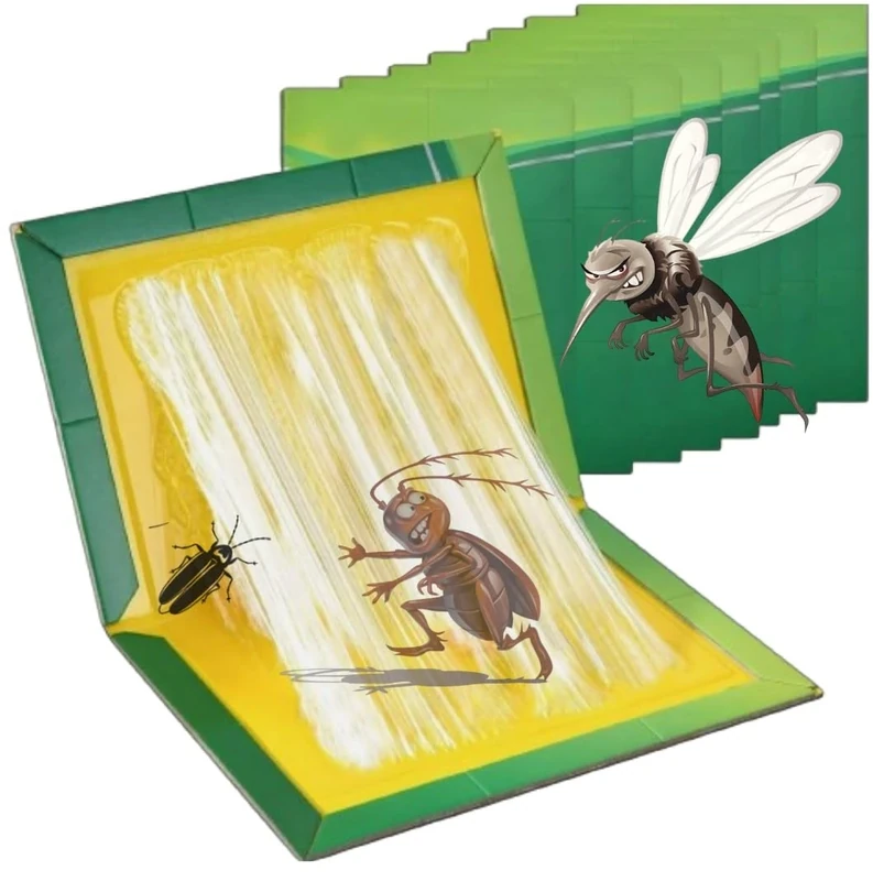 Sticky Pest Pads – Pack of 12 - Extra-Strong, Large Traps for Indoor & Outdoor Use – Trap Boards for Home, Kitchen, Garage, Garden (12)