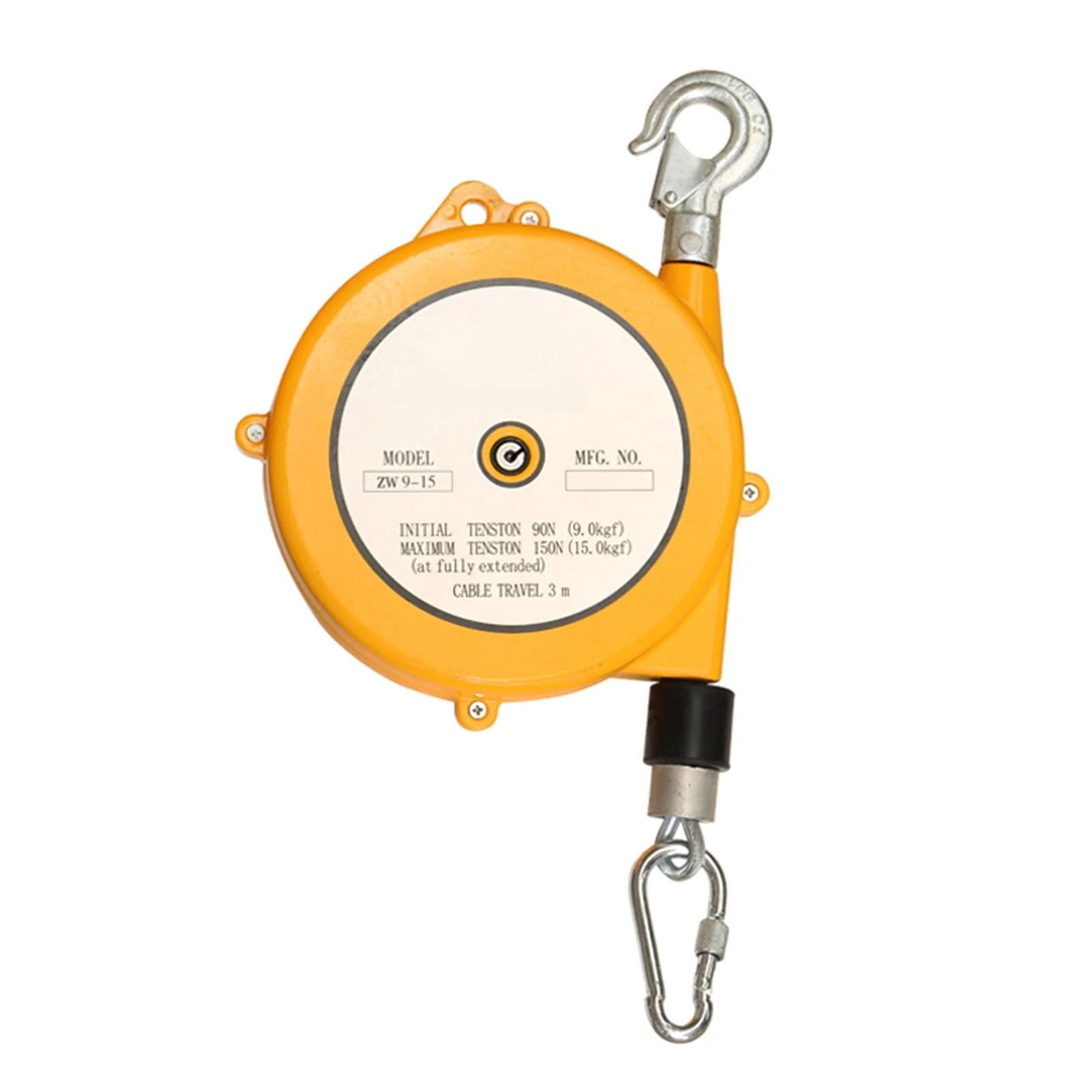 Retractable Hanging Balance Scale Spring Balancer, Tool Spring Balancer Self-Locking Adjustable 3 Meters Retractable Multiple Load Options(9-15kg)