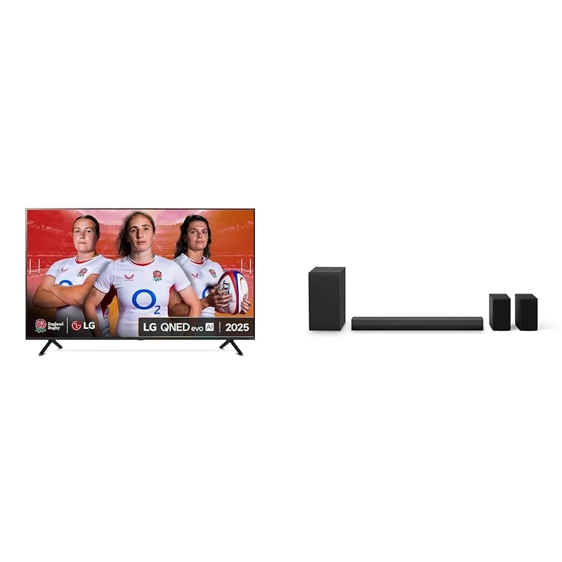 LG 85QNED92A6A (2025) 85-Inch MiniLEDevo AI 4K UHD Smart TV bundle with US40TR Bluetooth Soundbar 4.1 Channel (Wireless Subwoofer)