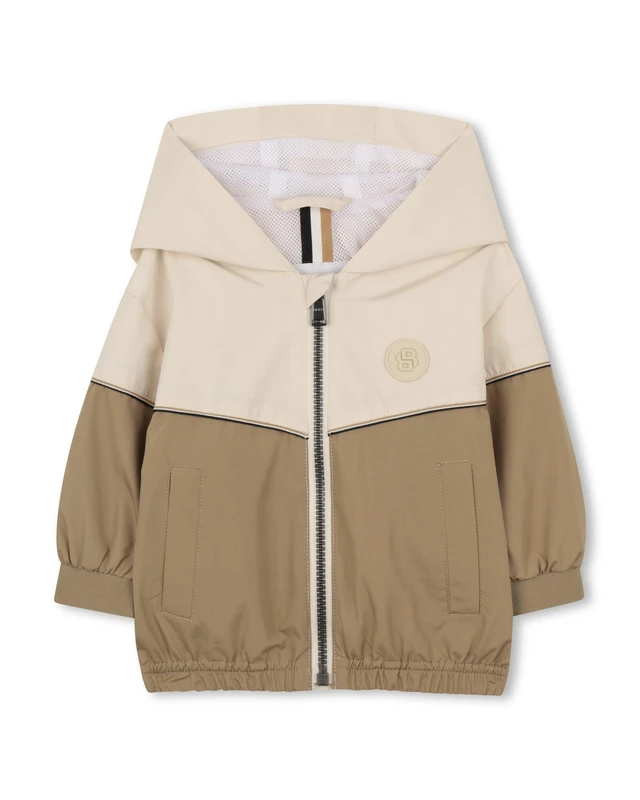 BOSS Hooded Windbreaker Baby Boys, Grey, 6 Months