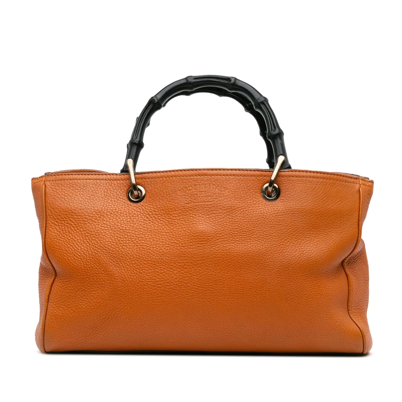 Gucci Pre-Loved Medium Calfskin Bamboo Shopper Satchel