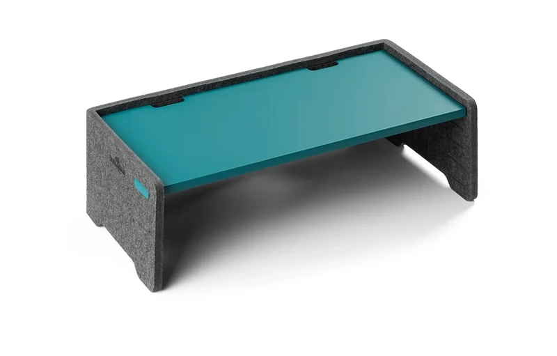Durable Premium Felt Monitor and Laptop Stand - Height-Adjustable Shelf - Made of 60 Percent Recycled PET Felt - Grey and Dark Green