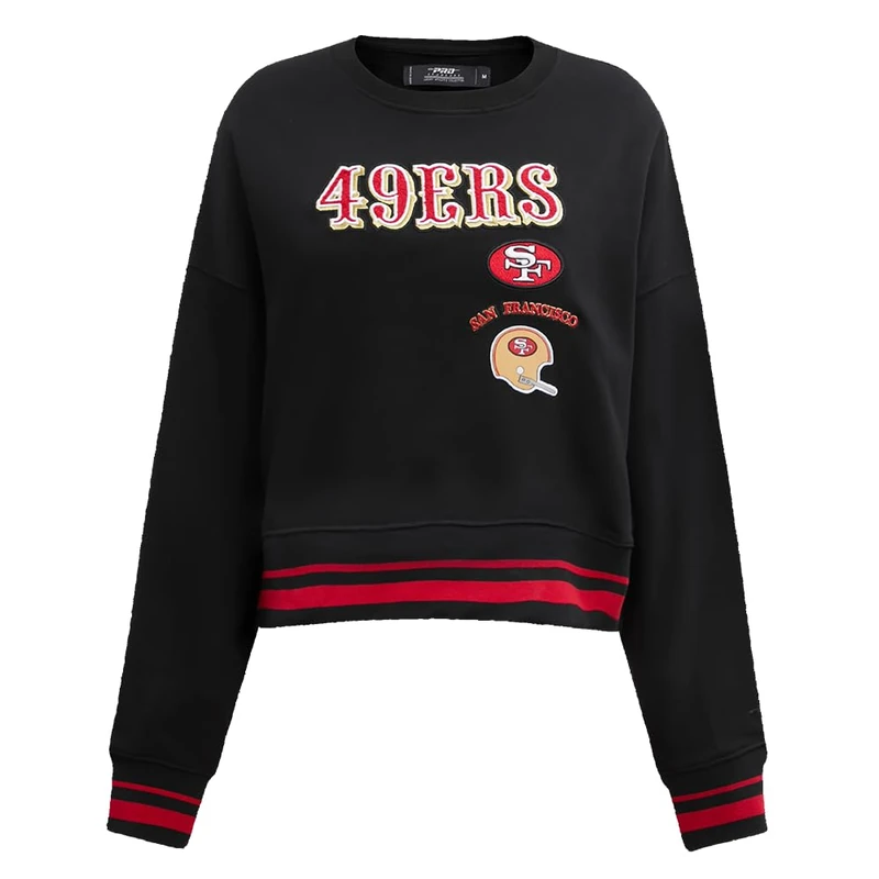 Pro Standard Womens NFL San Francisco 49Ers Retro Classics Crewneck Sweatshirt Black/Red/Black Xs