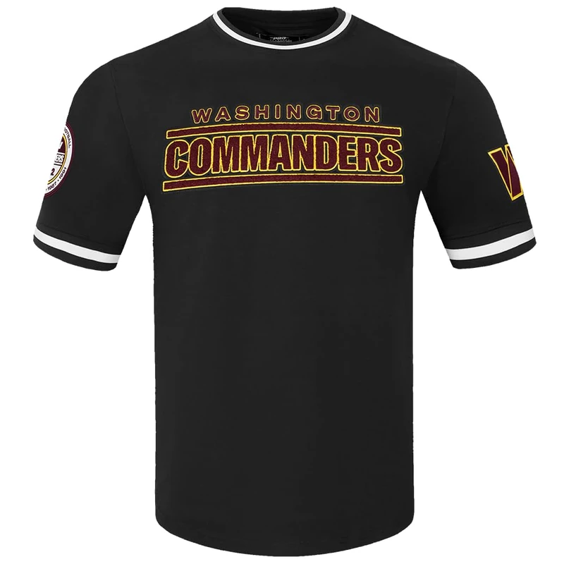 Pro Standard Mens NFL Washington Commanders Classic Chenille Short Sleeve Tee Black XL