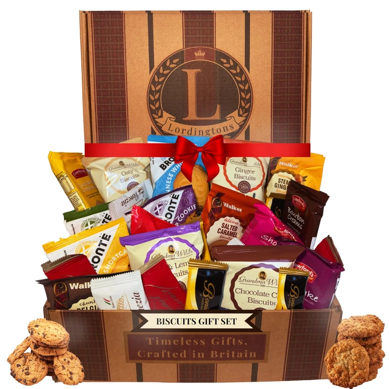 Biscuits Gift Set Bundle Contains 25 Packets of Individually Wrapped Biscuits Multipacks. Lordingtons Biscuit Hamper Includes an Assorted Treats Selection for Sharing, Gifting & Celebrations