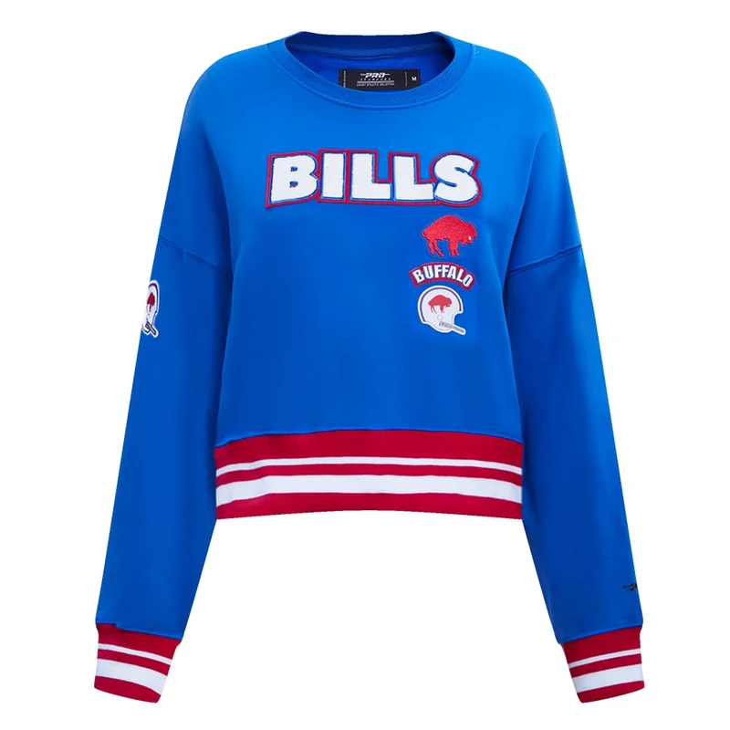 Pro Standard Womens NFL Buffalo Bills Retro Classics Crewneck Sweatshirt Royal Blue/Red S