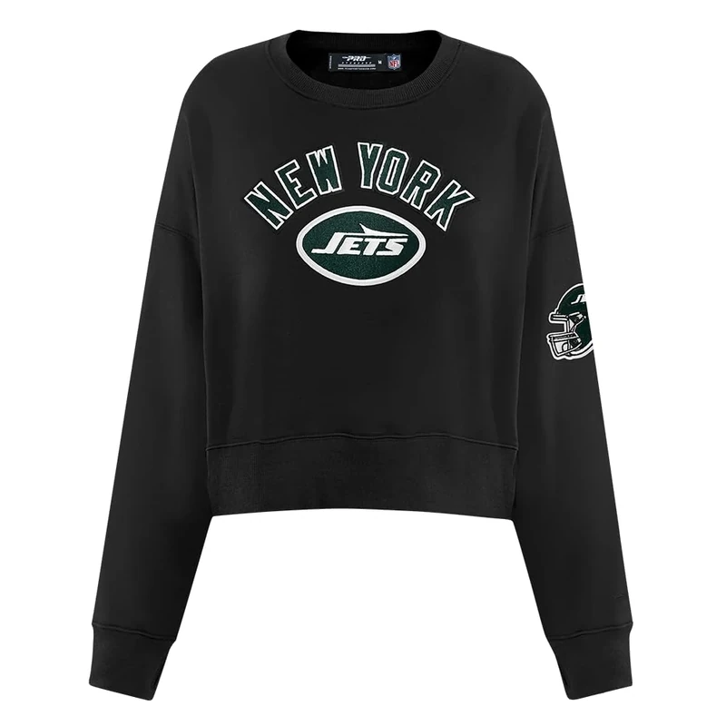 Pro Standard Womens NFL New York Jets Classic Chenille Crewneck Sweatshirt Black M