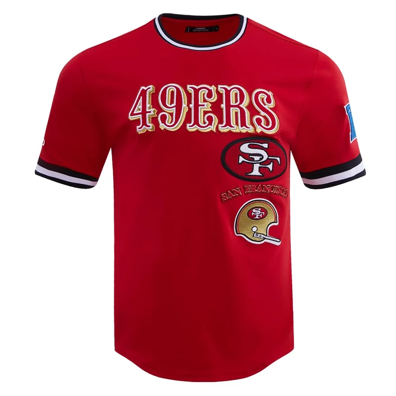 Pro Standard Mens NFL San Francisco 49Ers Retro Classics Short Sleeve Tee Red/Black 2XL