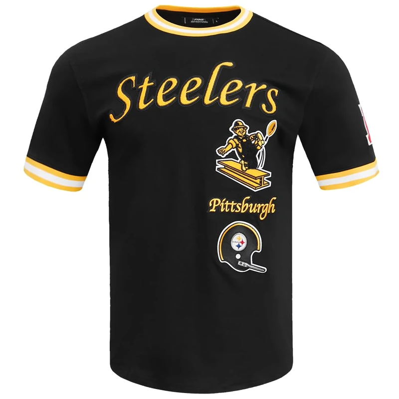 Pro Standard Mens NFL Pittsburgh Steelers Retro Classics Short Sleeve Tee Black/Yellow S