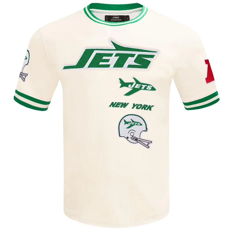 Pro Standard Mens NFL New York Jets Retro Classics Short Sleeve Tee Eggshell/Kelly Green L
