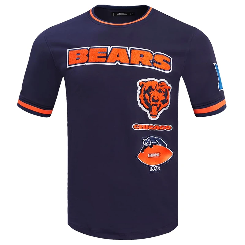 Pro Standard Mens NFL Chicago Bears Retro Classics Short Sleeve Tee Midnight Navy/Orange/Midnight Navy S