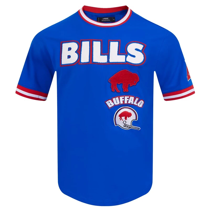 Pro Standard Mens NFL Buffalo Bills Retro Classics Short Sleeve Tee Royal Blue/Red XL - Image 1