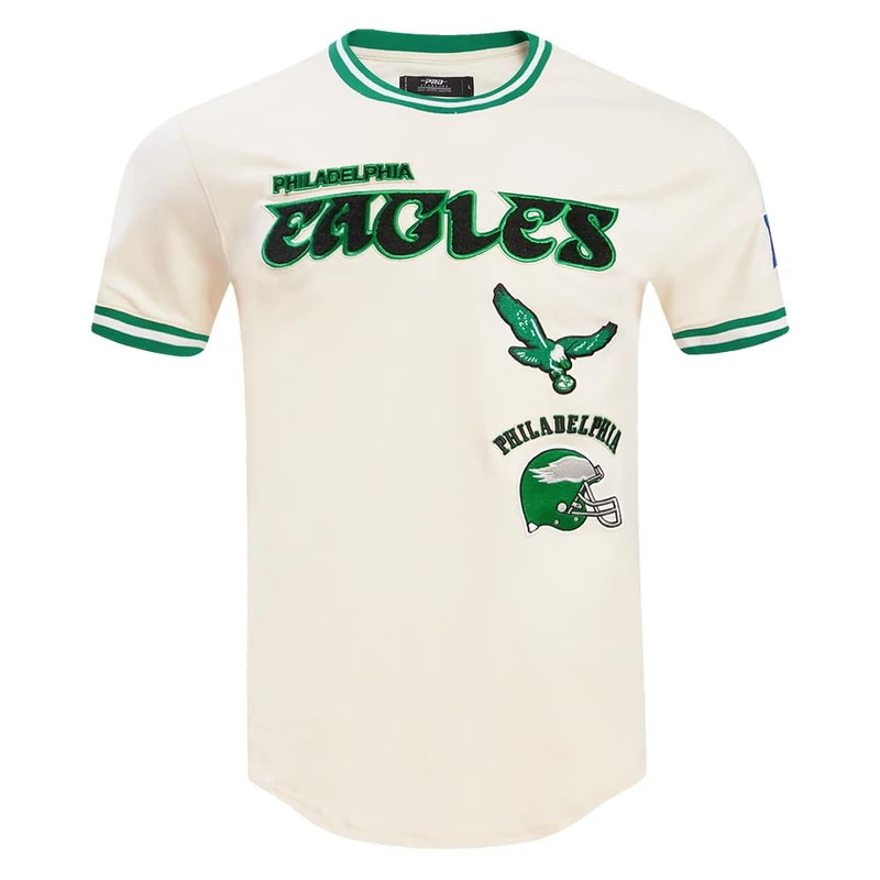 Pro Standard Mens NFL Philadelphia Eagles Retro Classics Short Sleeve Tee Eggshell/Kelly Green M
