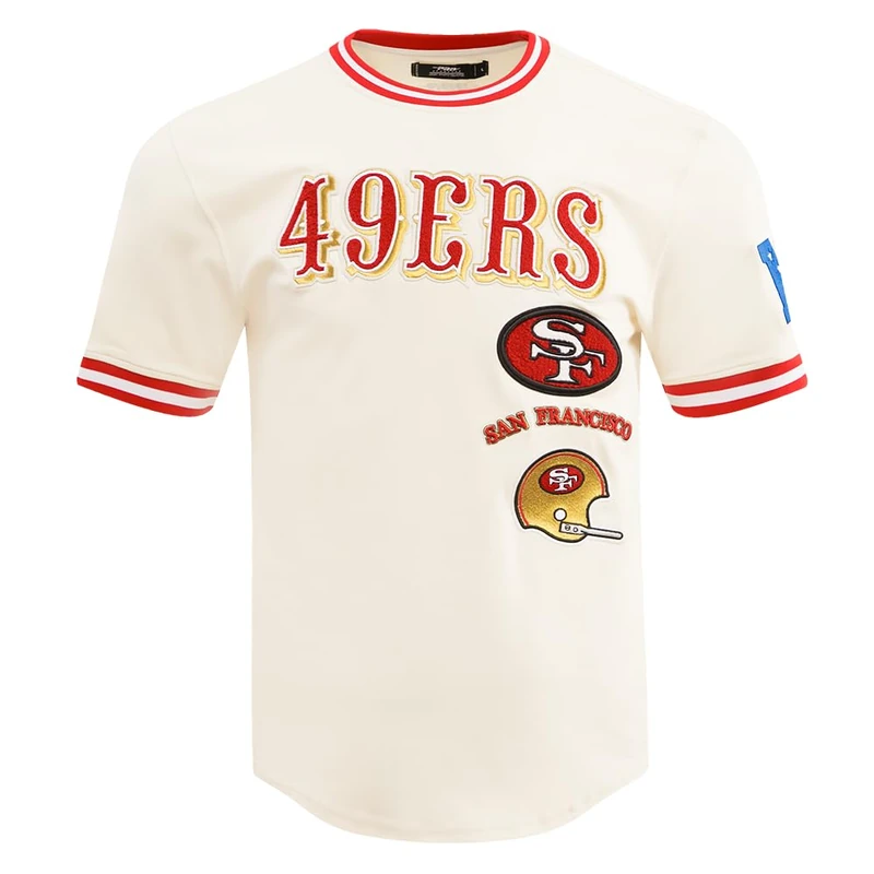 Pro Standard Mens NFL San Francisco 49Ers Retro Classics Short Sleeve Tee Eggshell/Red L - Image 1