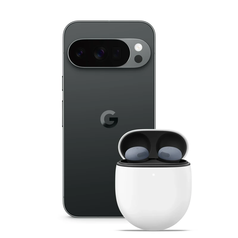 Google Pixel 10 Pro - Unlocked Android Smartphone with Gemini, Triple Rear Camera System, 24+ Hour Battery and 6.3" Super Actua Display - Obsidian, 256GB + Buds Pro 2