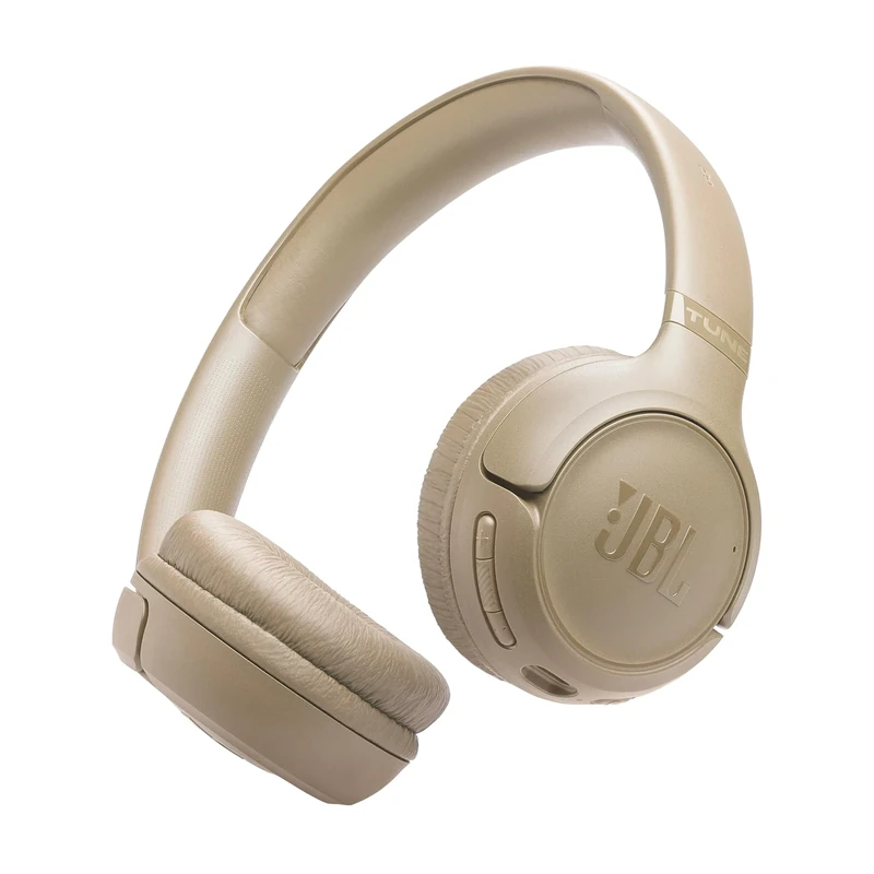 JBL Tune 530 BT Wireless On-Ear Headphones with JBL Pure Bass Sound, Bluetooth 6.0, Foldable Design and 76-Hour Battery Life, Google Fast Pair/Microsoft Swift Pair, Beige