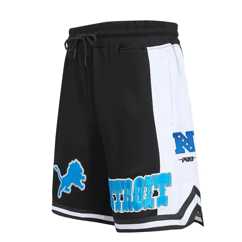 Pro Standard Mens NFL Detroit Lions Retro Classics Athletic Short Black XL