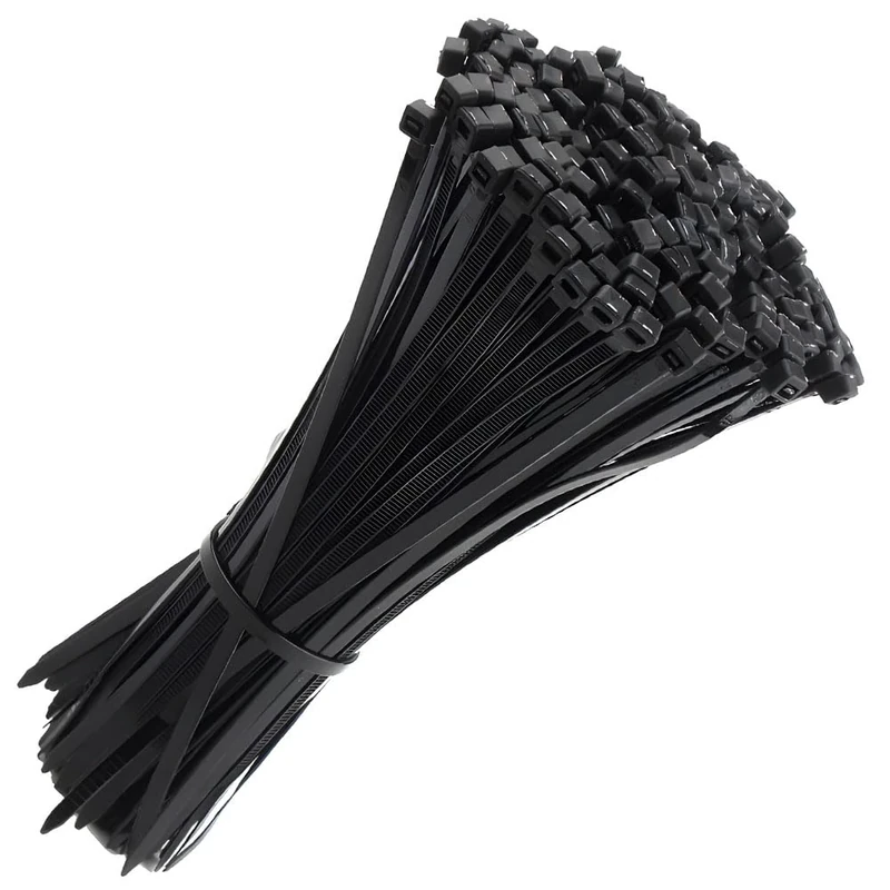 Black Plastic Cable Ties Adjustable Cable Straps Zip Ties Cable Ties Black Tie Wraps Heavy Duty Strong Nylon Premium Self Locking Long Zip Tie Wraps for Cable (Pack of 1) 2.5 * 120mm