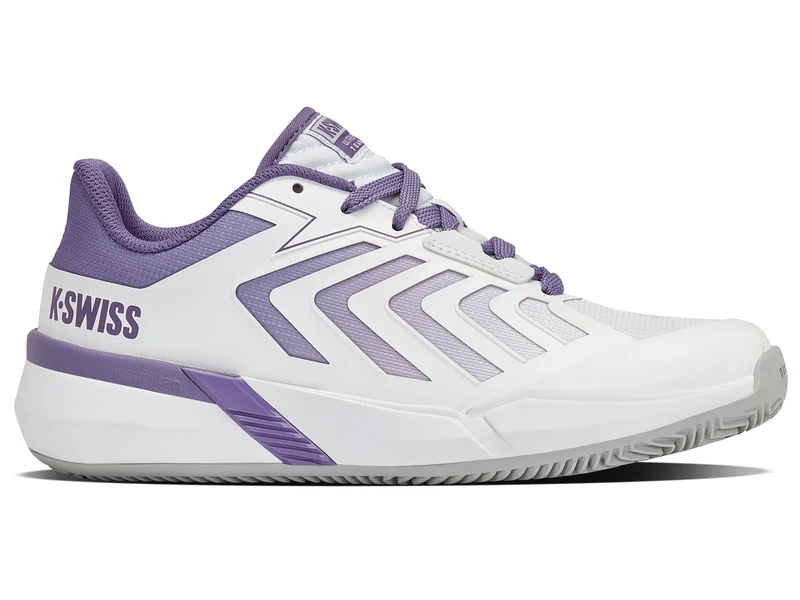 K-Swiss Women's ULTRASHOT Team 2 Clay Tennis Shoe, White/Purple Haze/Lunar Rock, 6 UK