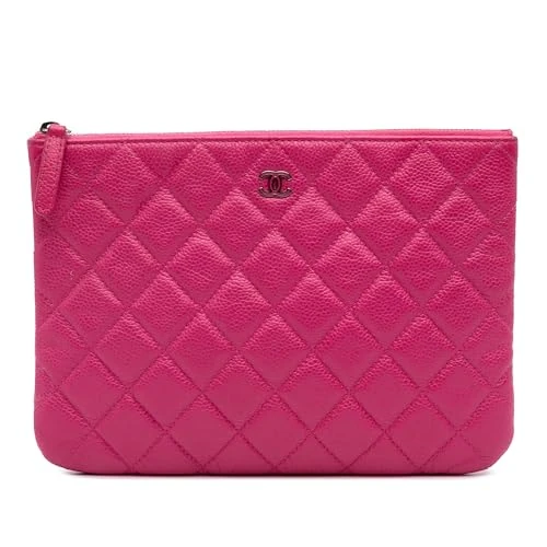 Chanel Pre-Loved Small Quilted Caviar O Case Clutch
