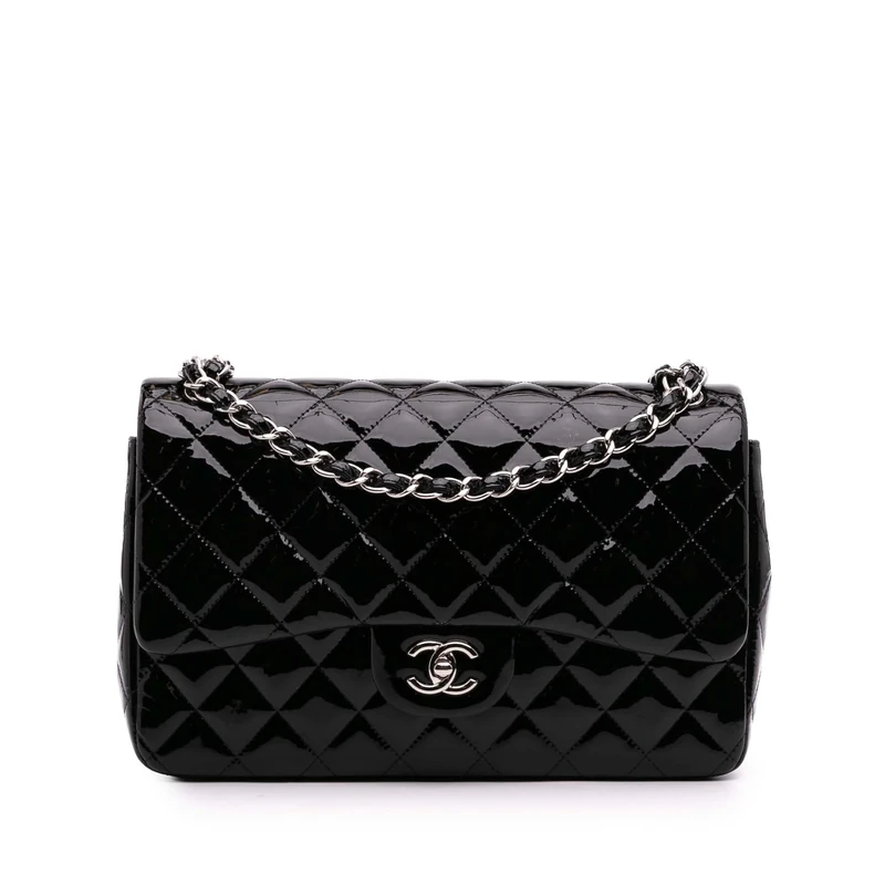 Chanel Pre-Loved Jumbo Classic Patent Double Flap