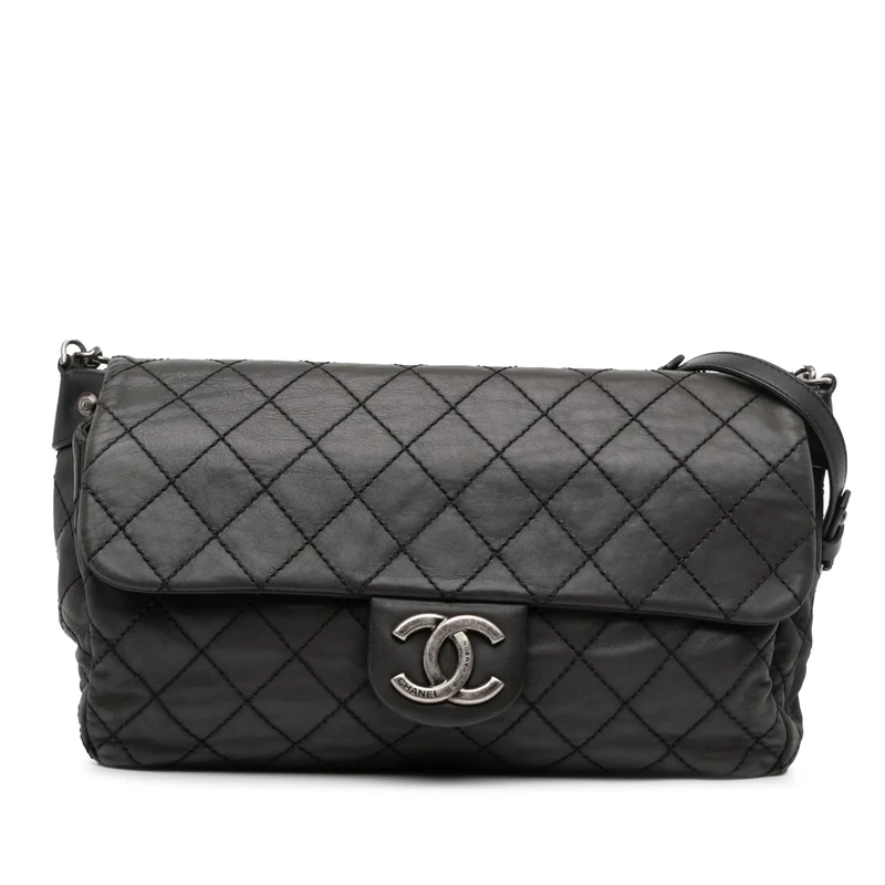 Chanel Pre-Loved Large Quilted Iridescent Calfskin Coco Daily Flap