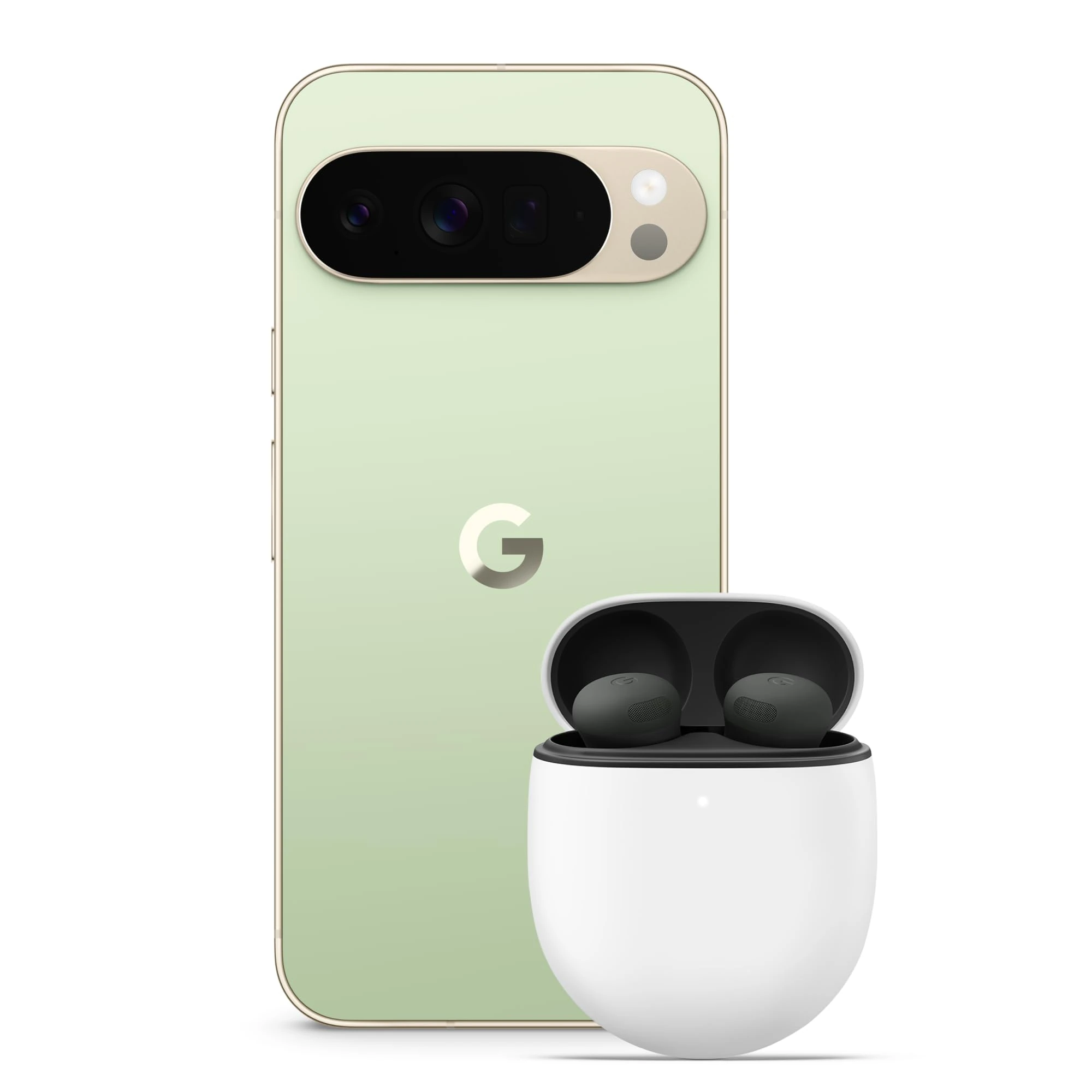 Google Pixel 10 Pro XL - Unlocked Android Smartphone with Gemini, Triple Rear Camera, 24+ Hour Battery and 6.8" Super Actua Display - Jade, 256GB + Buds Pro 2