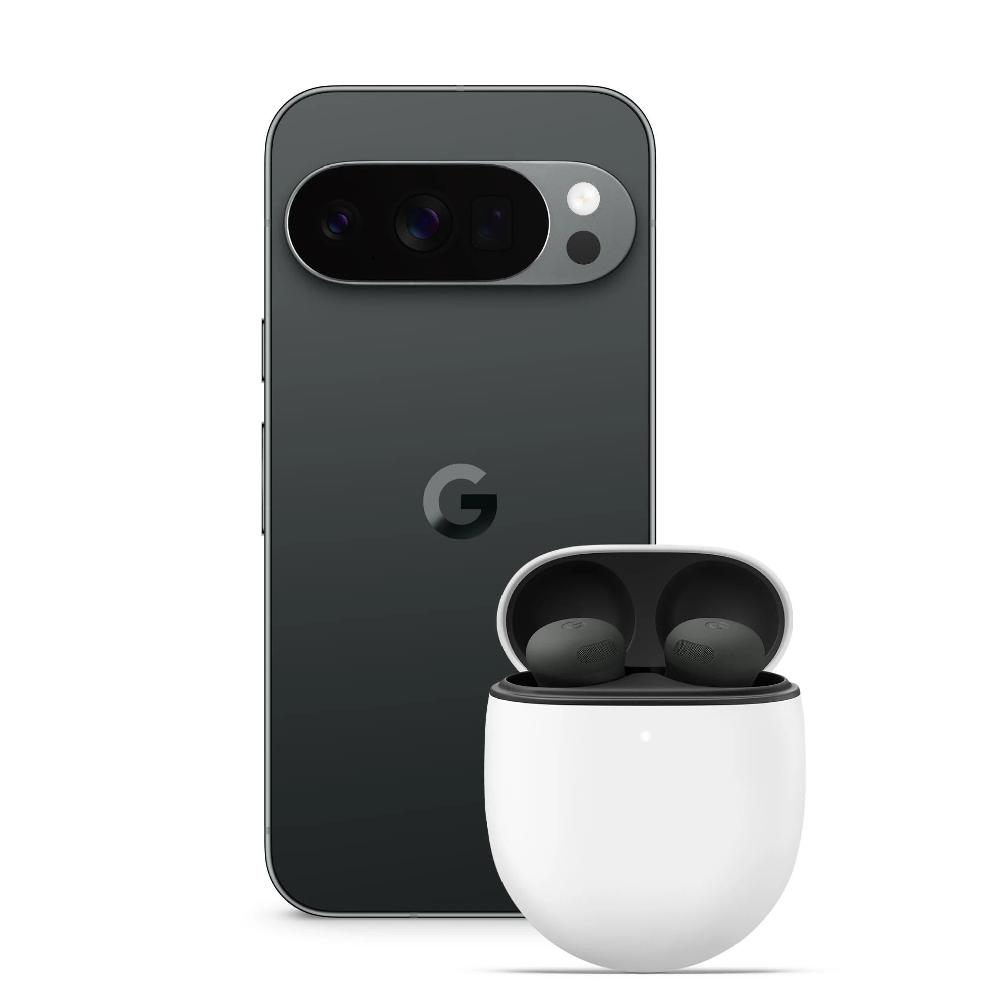 Google Pixel 10 Pro - Unlocked Android Smartphone with Gemini, Triple Rear Camera System, 24+ Hour Battery and 6.3" Super Actua Display - Obsidian, 128GB + Buds Pro 2