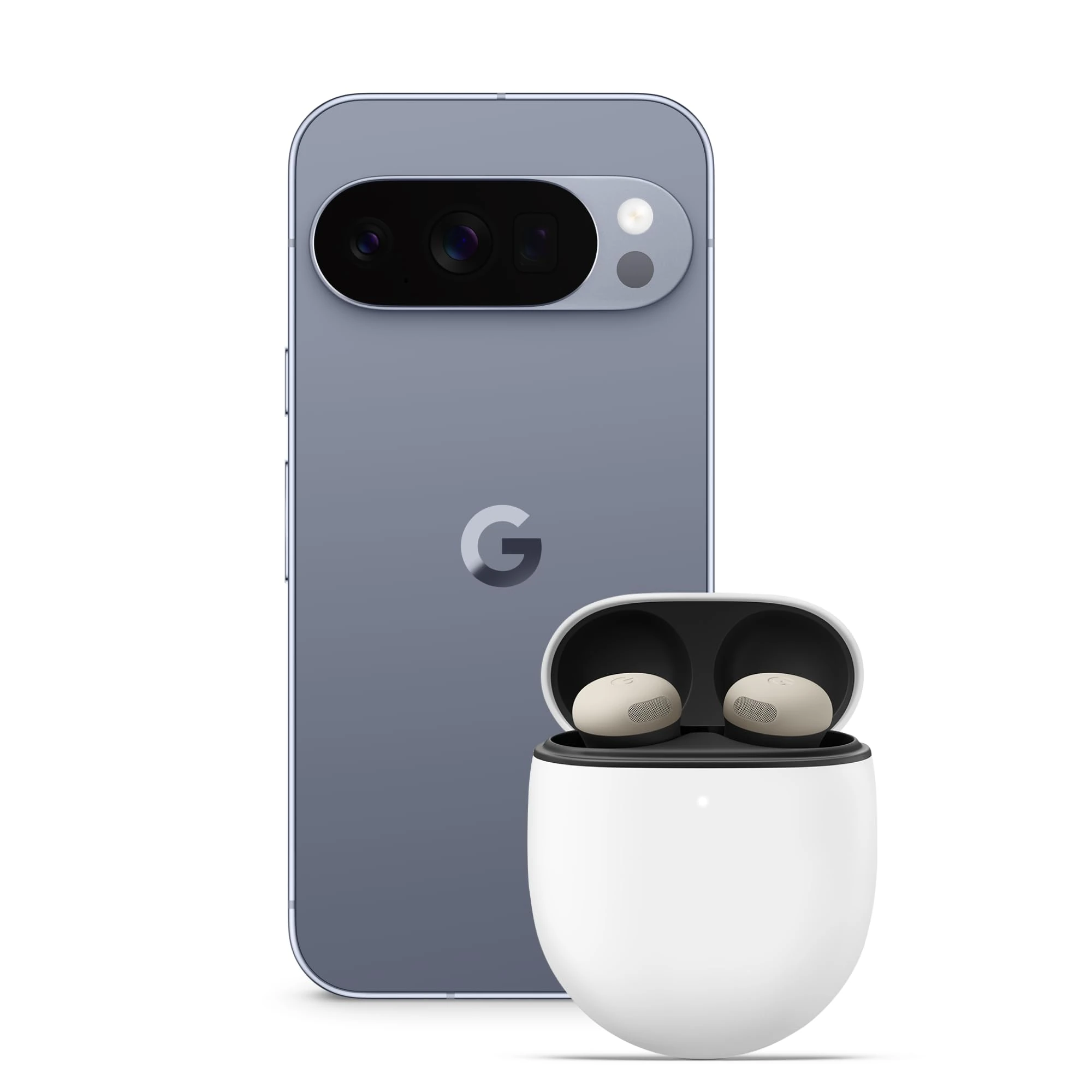 Google Pixel 10 Pro - Unlocked Android Smartphone with Gemini, Triple Rear Camera System, 24+ Hour Battery and 6.3" Super Actua Display - Moonstone, 256GB + Buds Pro 2