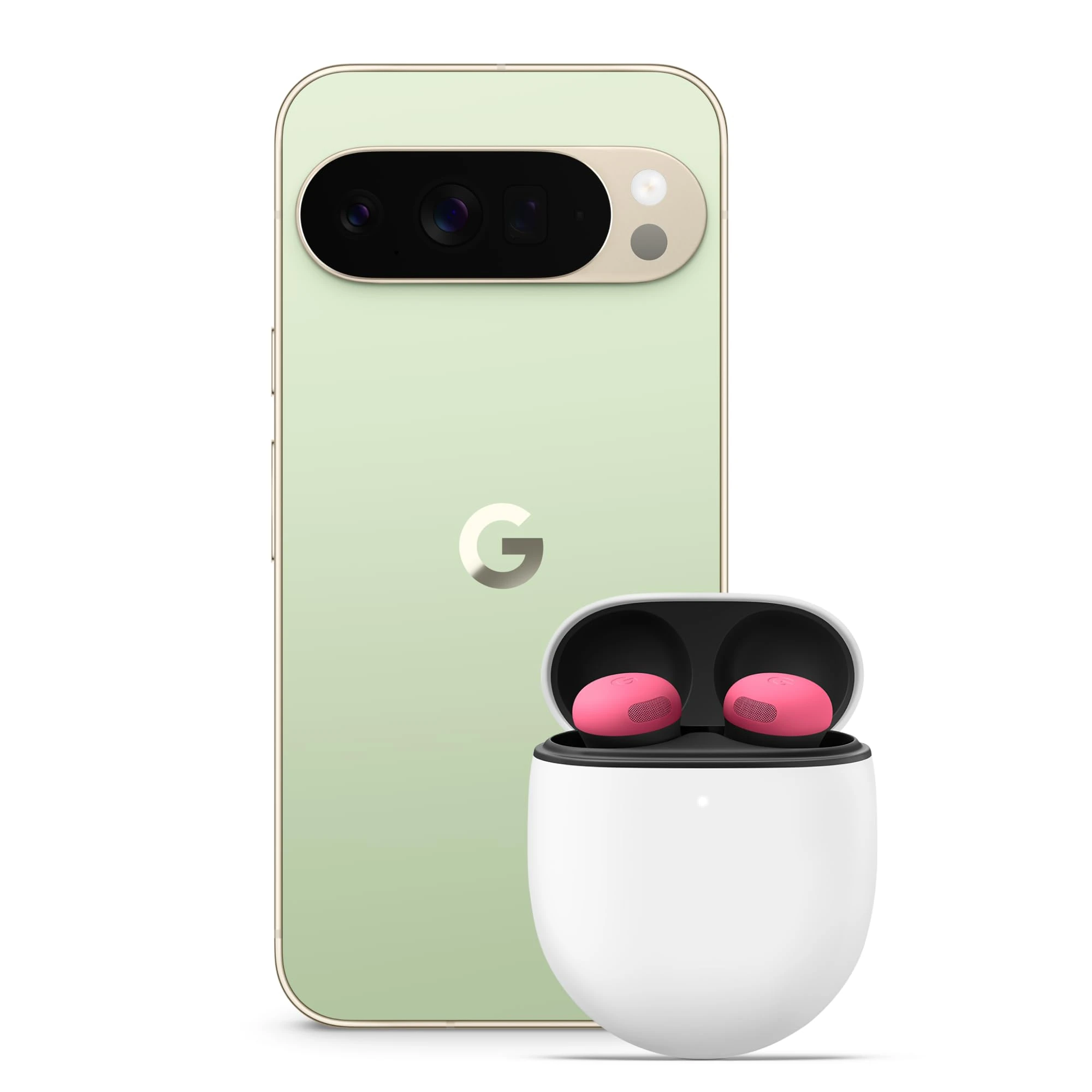 Google Pixel 10 Pro XL - Unlocked Android Smartphone with Gemini, Triple Rear Camera, 24+ Hour Battery and 6.8" Super Actua Display - Jade, 256GB + Buds Pro 2