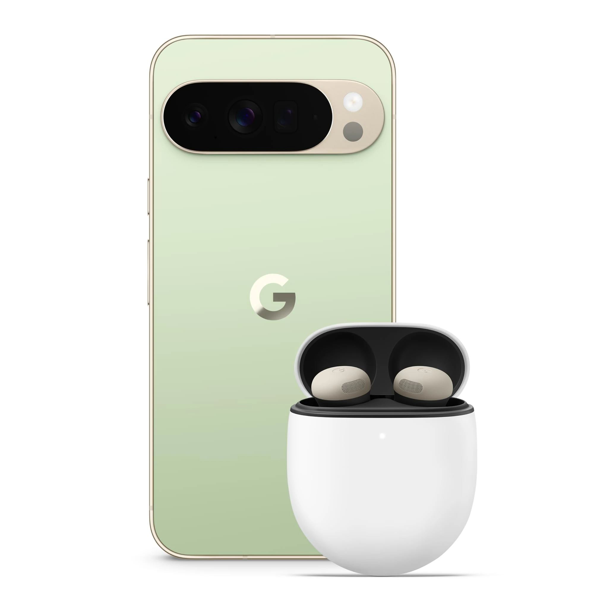Google Pixel 10 Pro XL - Unlocked Android Smartphone with Gemini, Triple Rear Camera, 24+ Hour Battery and 6.8" Super Actua Display - Jade, 256GB + Buds Pro 2