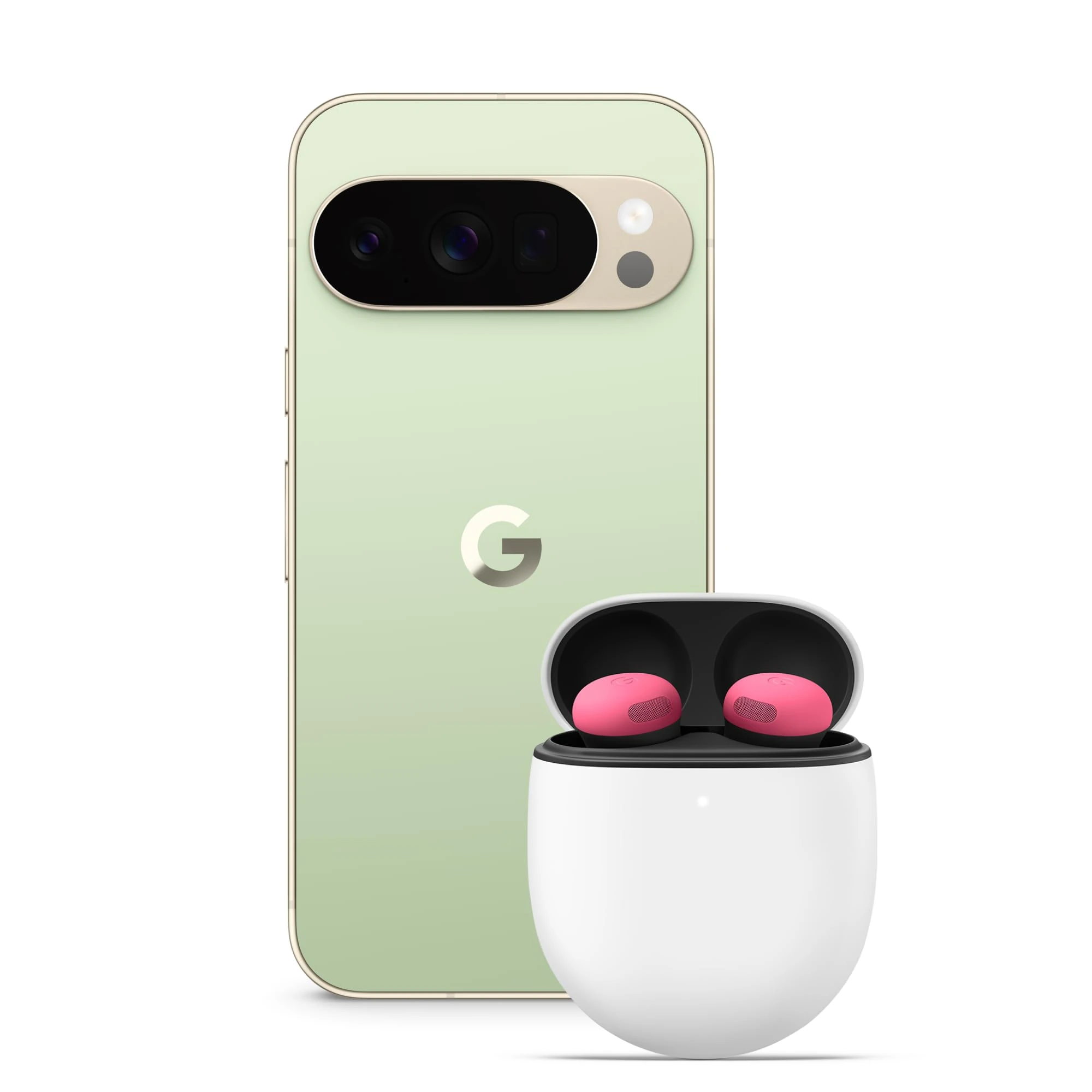 Google Pixel 10 Pro - Unlocked Android Smartphone with Gemini, Triple Rear Camera System, 24+ Hour Battery and 6.3" Super Actua Display - Jade, 256GB + Buds Pro 2