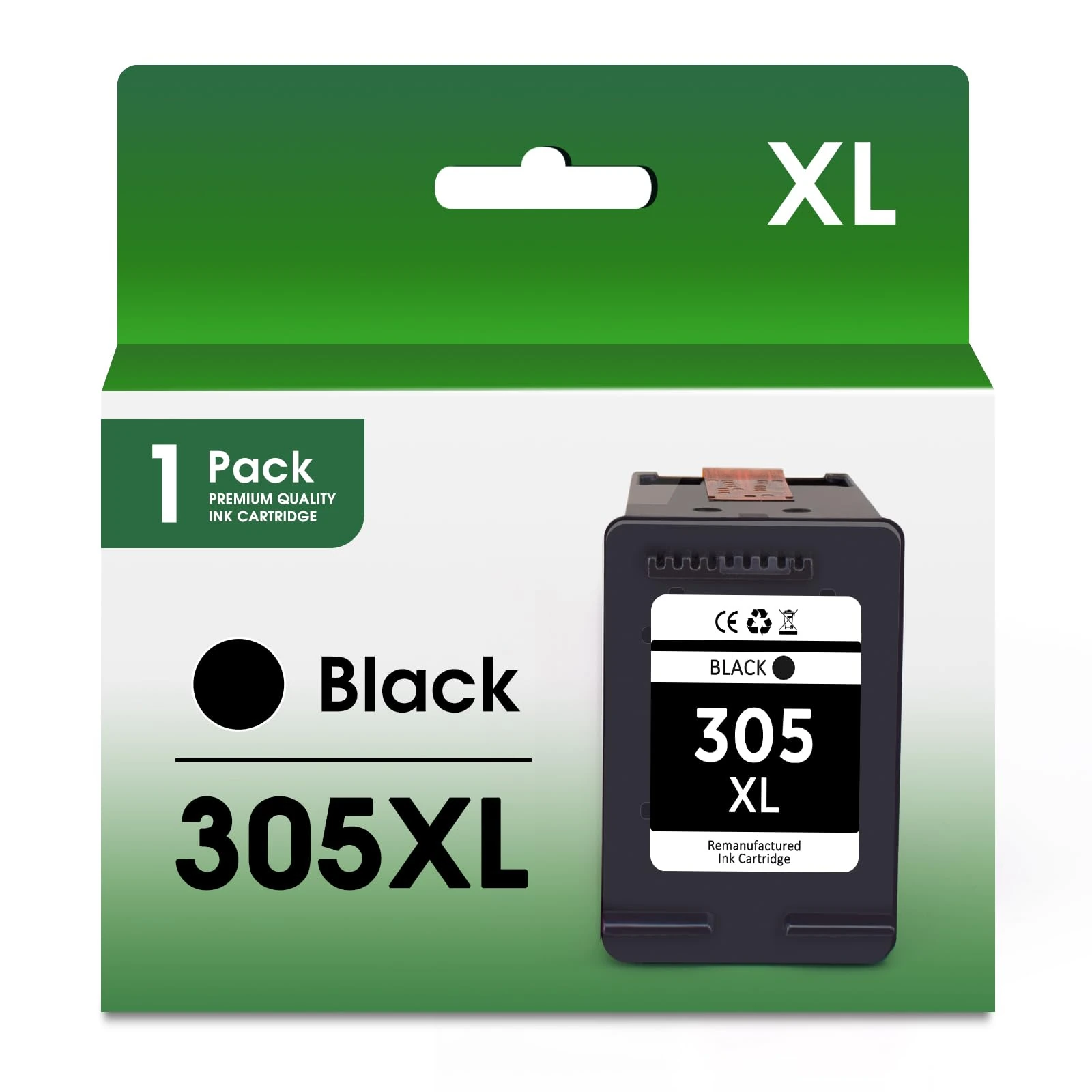 hkcnink 305XL ink cartridges replacement for hp 305 ink cartridge black and colour for hp deskjet 2810e 2800e 2700 2710e 2720e 2721e 4120e Plus 4100 4120 Envy 6000 6020e 6032e 6032 (1 Black)