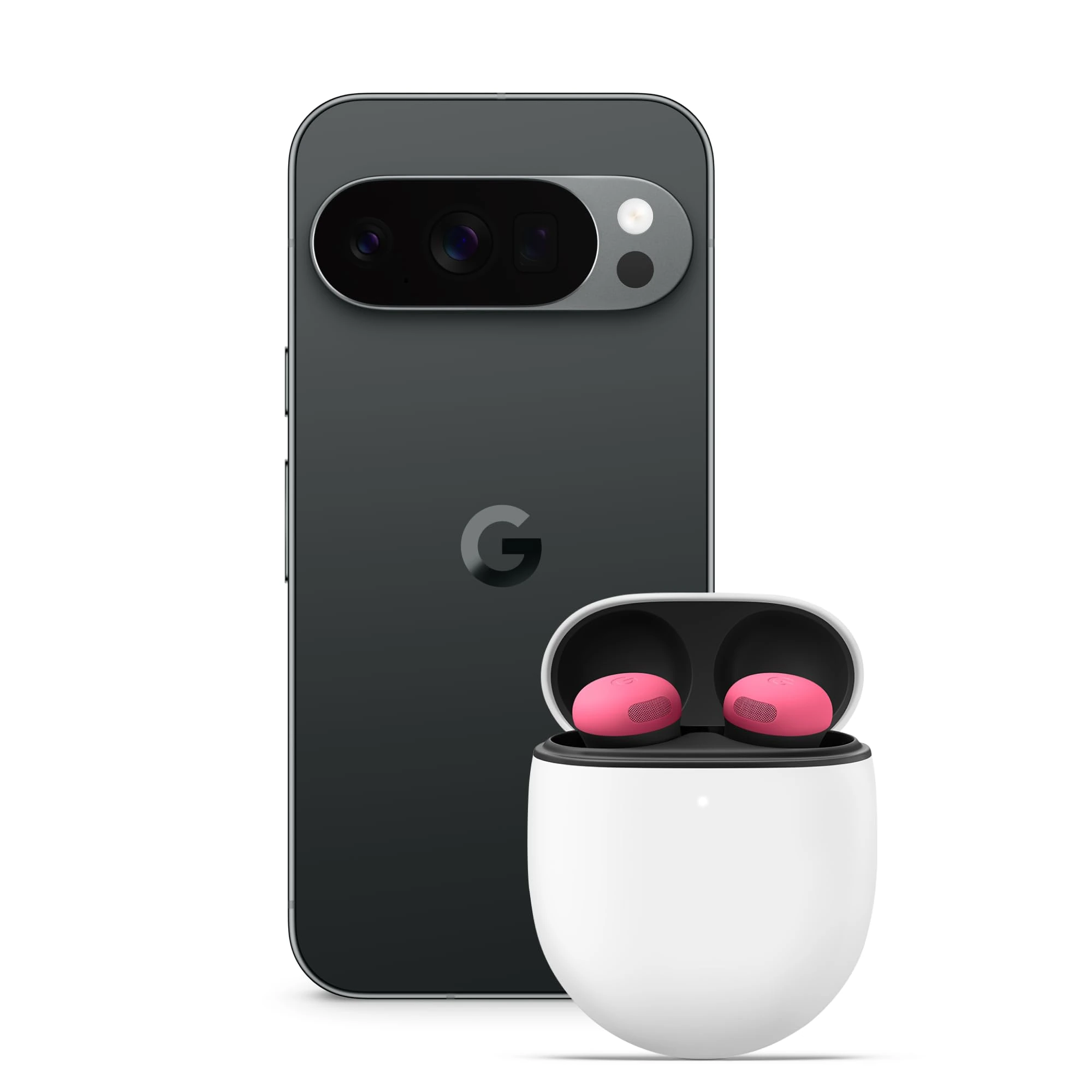 Google Pixel 10 Pro - Unlocked Android Smartphone with Gemini, Triple Rear Camera System, 24+ Hour Battery and 6.3" Super Actua Display - Obsidian, 128GB + Buds Pro 2