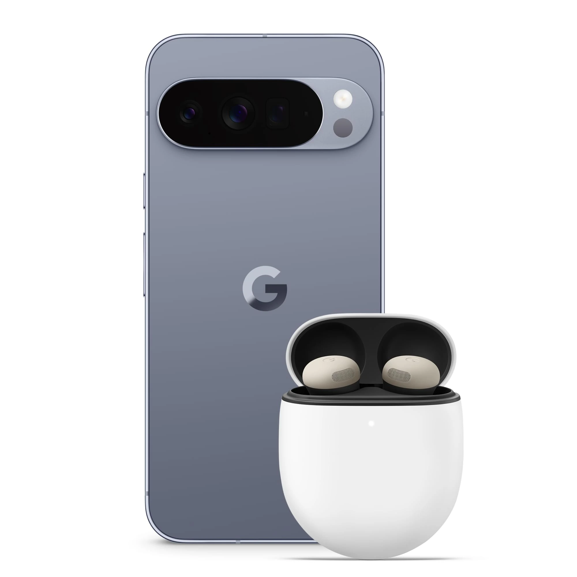 Google Pixel 10 Pro XL - Unlocked Android Smartphone with Gemini, Triple Rear Camera, 24+ Hour Battery and 6.8" Super Actua Display - Moonstone, 256GB + Buds Pro 2