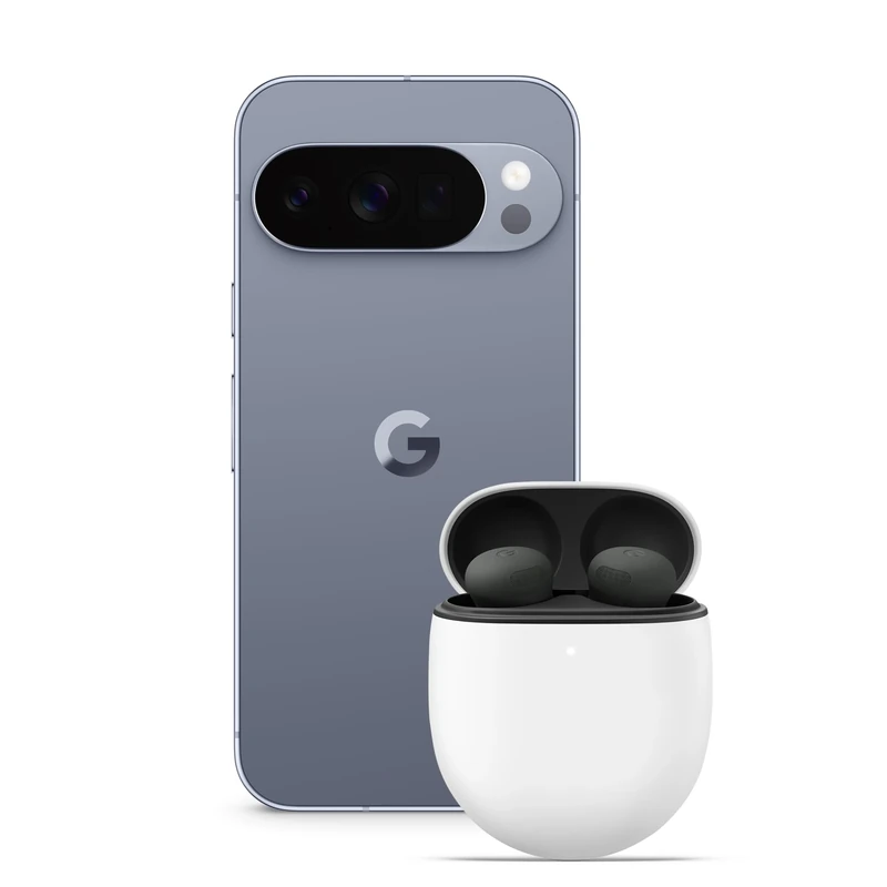 Google Pixel 10 Pro - Unlocked Android Smartphone with Gemini, Triple Rear Camera System, 24+ Hour Battery and 6.3" Super Actua Display - Moonstone, 128GB + Buds Pro 2