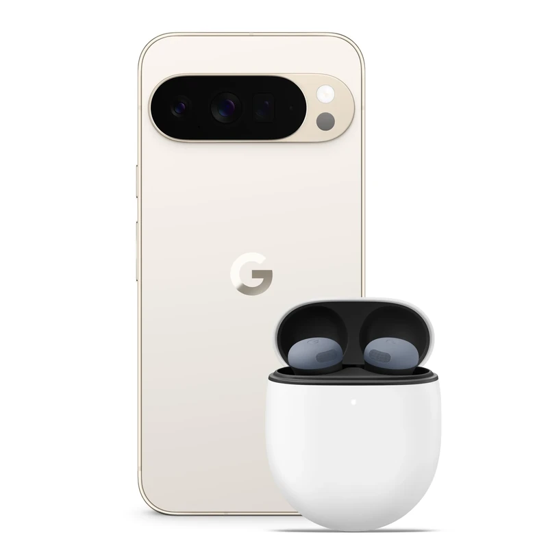 Google Pixel 10 Pro XL - Unlocked Android Smartphone with Gemini, Triple Rear Camera, 24+ Hour Battery and 6.8" Super Actua Display - Porcelain, 256GB + Buds Pro 2