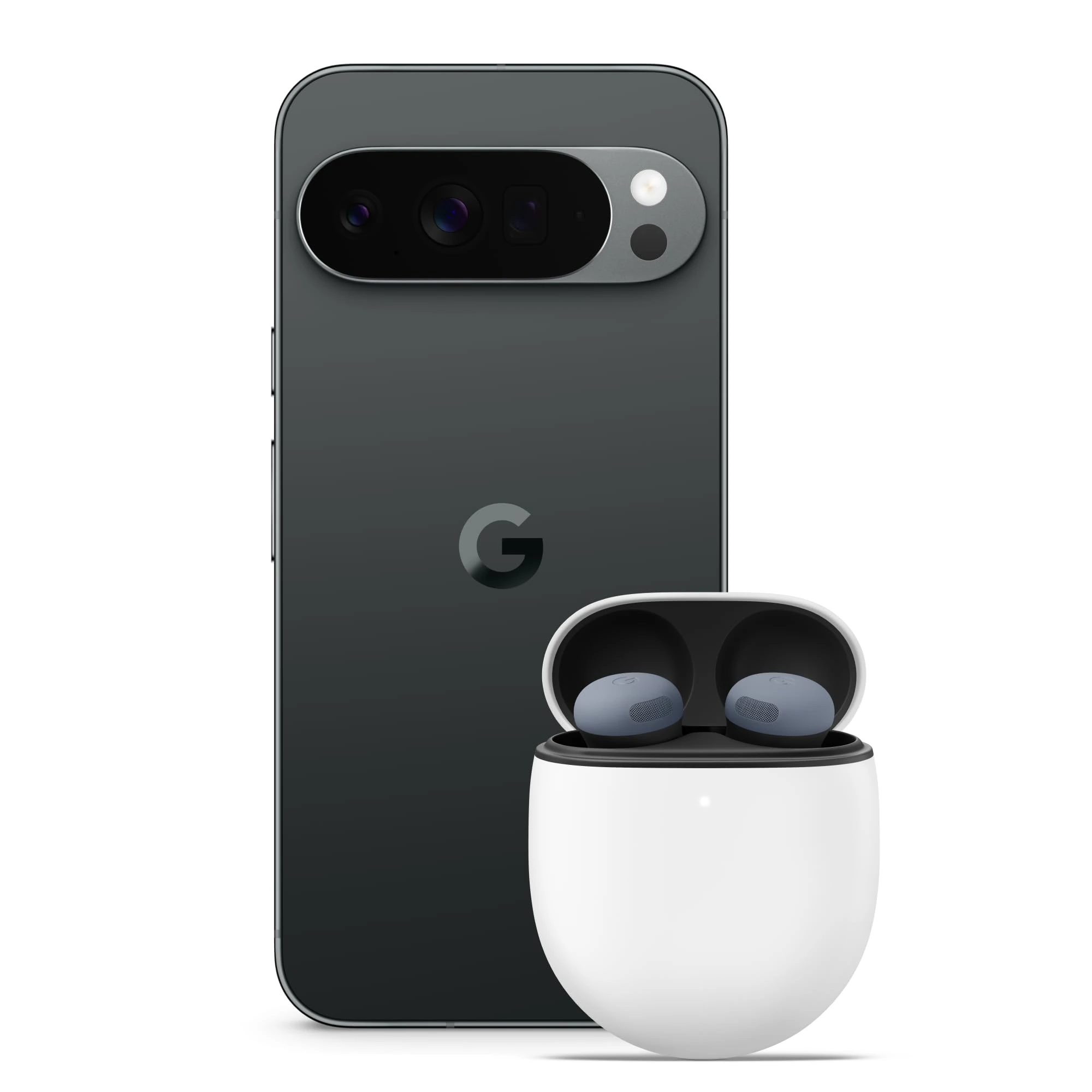 Google Pixel 10 Pro XL - Unlocked Android Smartphone with Gemini, Triple Rear Camera, 24+ Hour Battery and 6.8" Super Actua Display - Obsidian, 256GB + Buds Pro 2