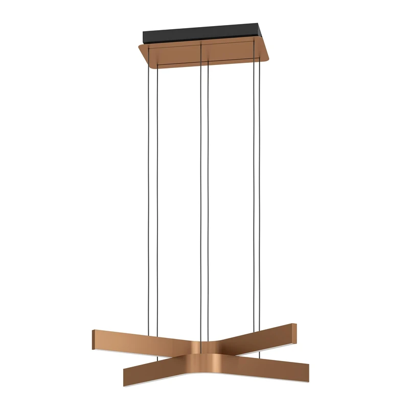 Eglo Connect.z Smart-Home LED Pendant Light Folcino-Z, Metal dimmable, ZigBee, Matter, app & Voice Control Alexa, Warm-White to Cool-White, RGB, Bronze Finish