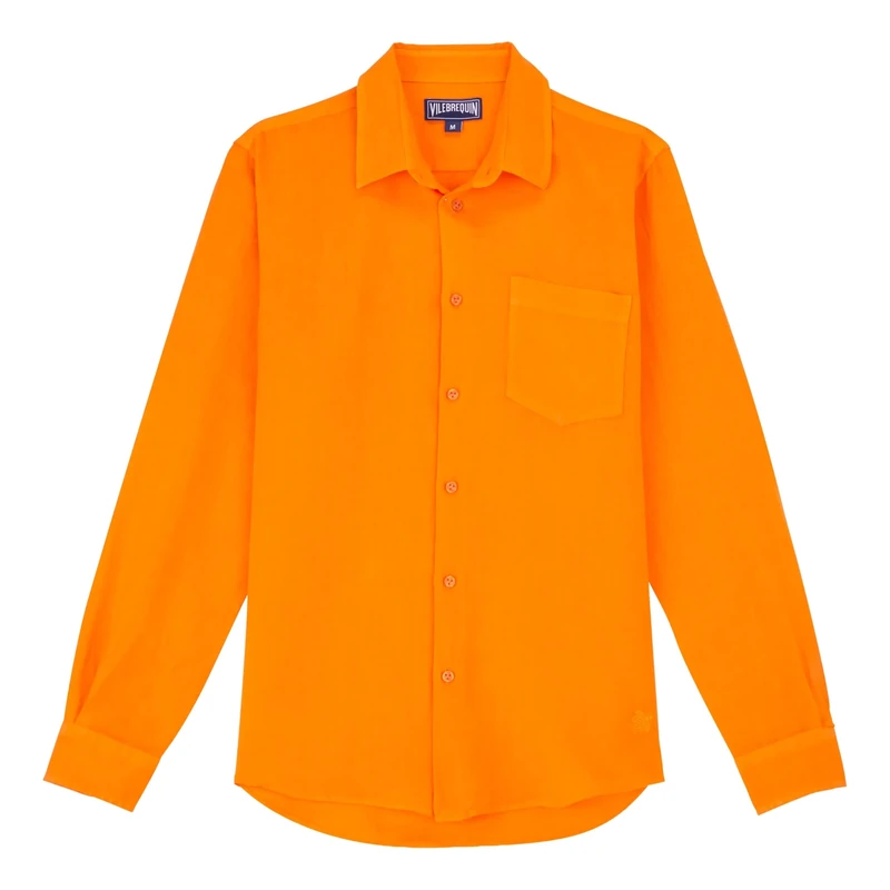Vilebrequin, Linen Shirt Solid, Xl, Apricot
