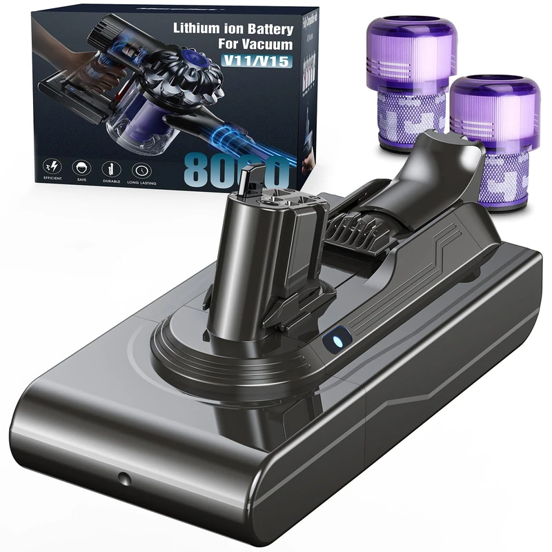 Replacement Battery for Dyson V11 - Morpilot 8000mAh Click-in Type V11 Battery Compatible with V15 SV15 SV16 SV22 SV28 Absolute Animal Torque Drive Vacuum Cleaner (Not for Screw-in Type)