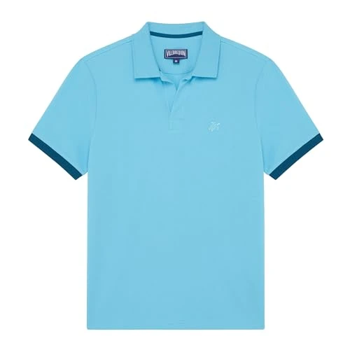 Vilebrequin, Organic Cotton Pique Polo Shirt Solid, S, Blue Topaz