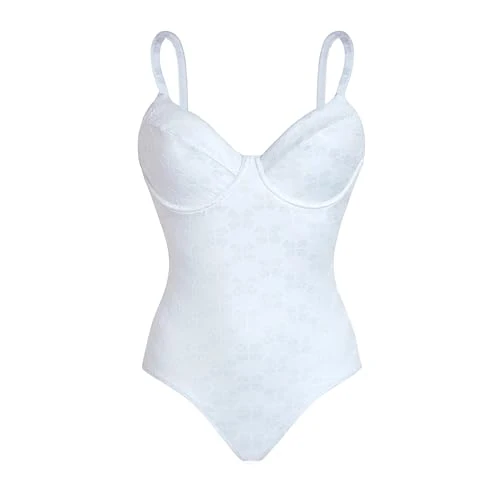 Vilebrequin, Underwire One-Piece Swimsuit Turtle Monogram, XL, White