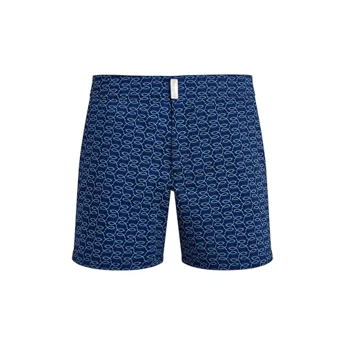 Vilebrequin, Stretch Short Swim Shorts Flat Belt Fish Net, XXXL, Navy