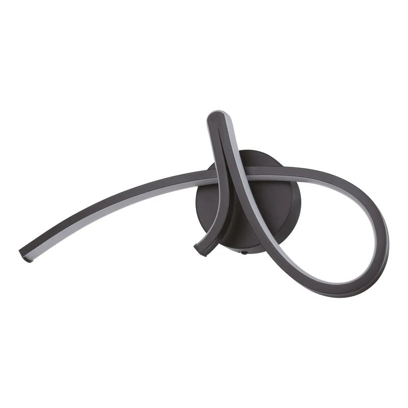 Eglo LED Wall lamp Cardoncito, Indoor Curved Bedroom Light, Metal Black, Warm White to Cool